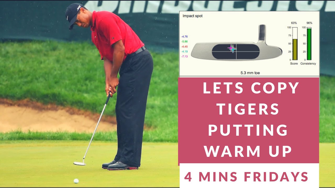 Tiger Woods putting pre round warm up.