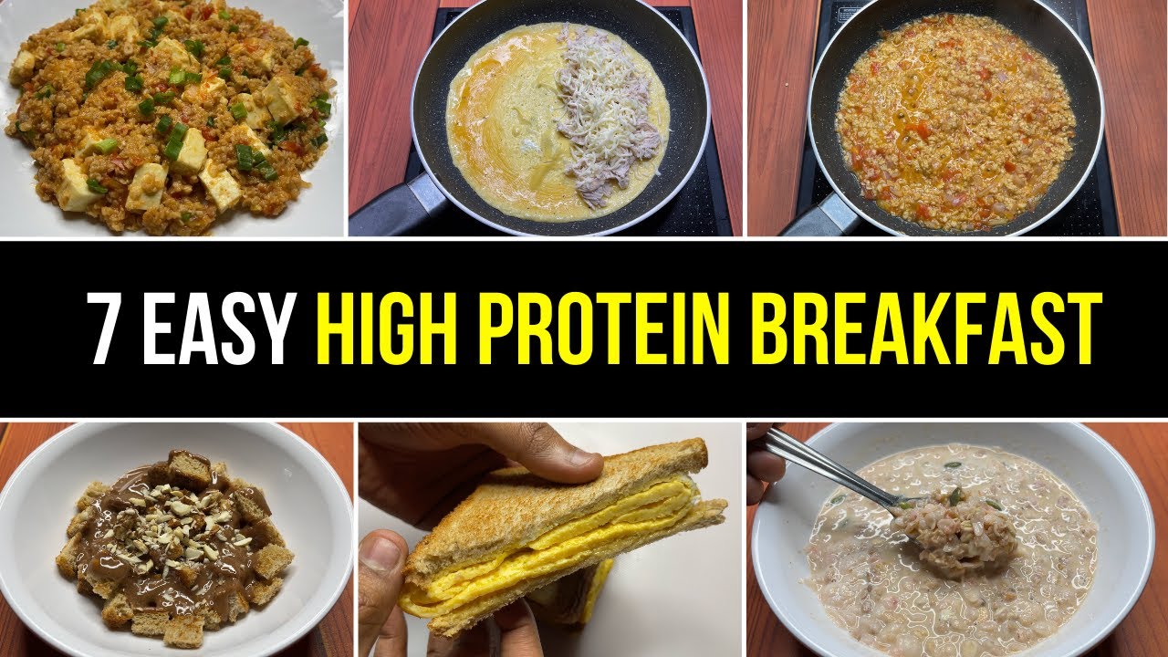 7 Easy High Protein Breakfast Options for a week • 25gms+ Protein !! 🇮🇳