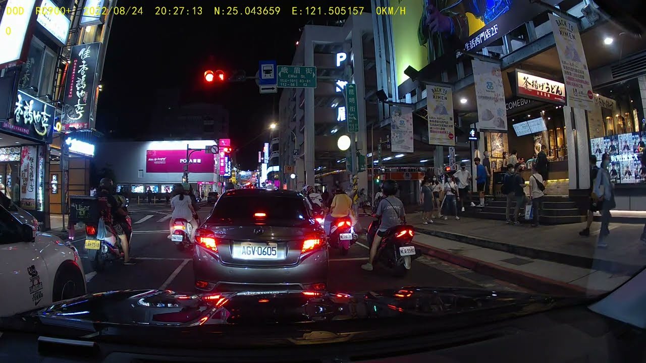 DOD行車記錄器 RC900+電子後視鏡 夜晚 前鏡頭