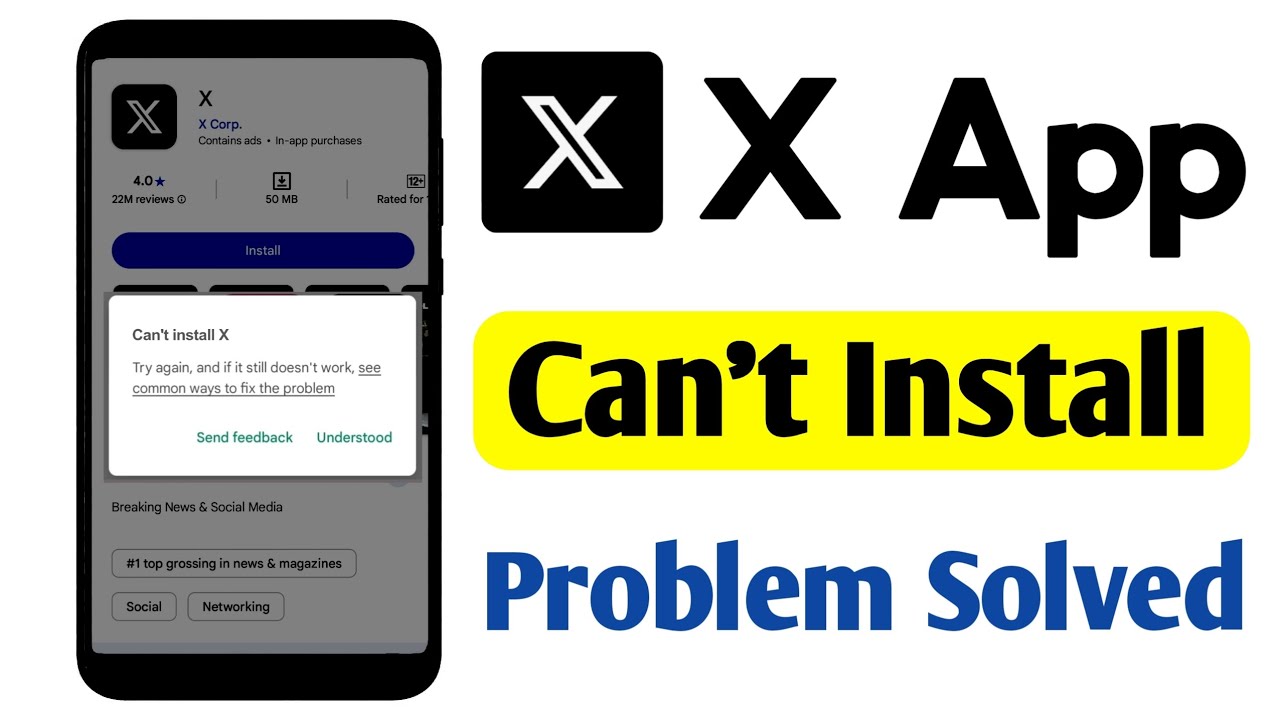 Fix Can't Install X App Play Store Not Download Problem Solved