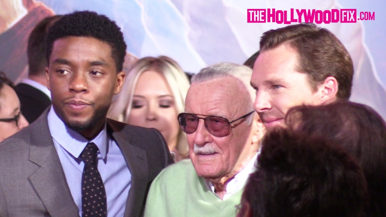 Benedict Cumberbatch, Stan Lee & Chadwick Boseman Pose For Cameras At Doctor Strange Premiere