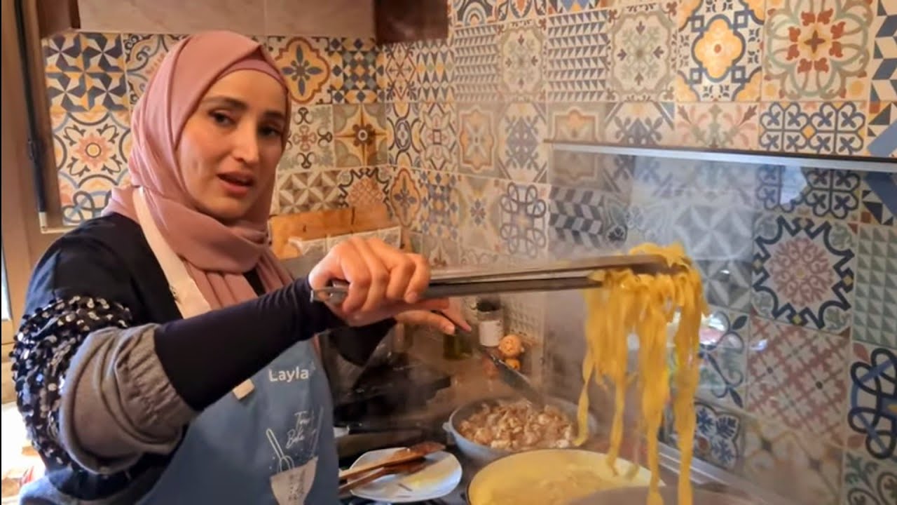 طلبوها مني و ما رضيت قول لا 🍜 Fettuccine tagliatelle pasta