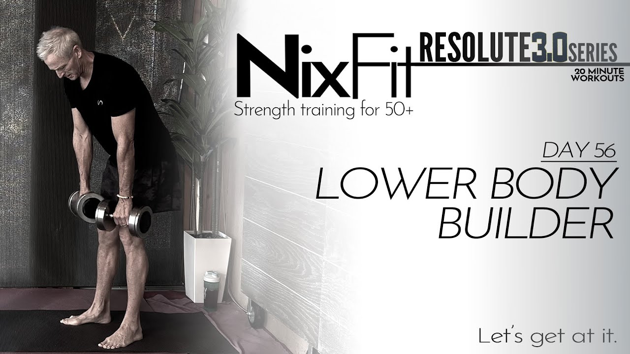 LOWER BODY 20 Min home workout WOMEN MEN WOMEN MEN 50 60+ calf glute quad ham inner thigh FIRE