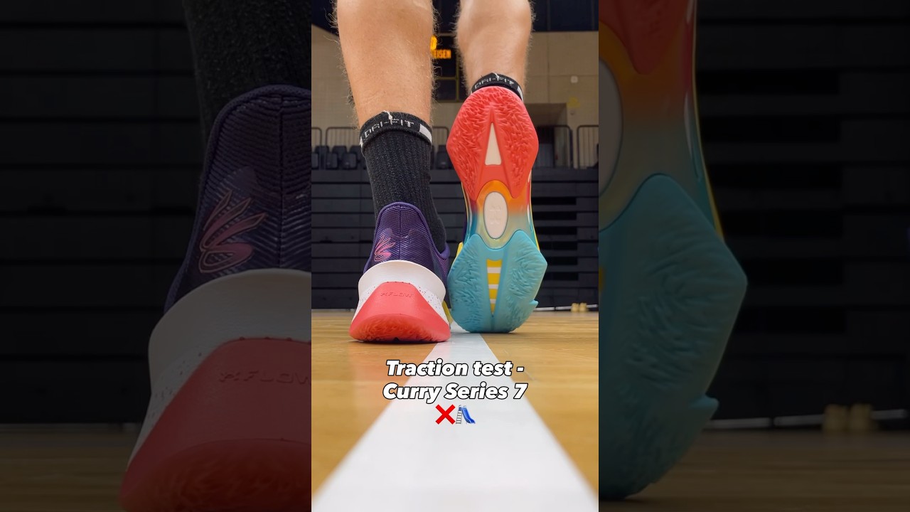 These are almost TOO good 😂 #basketballshoes #traction #curryseries7