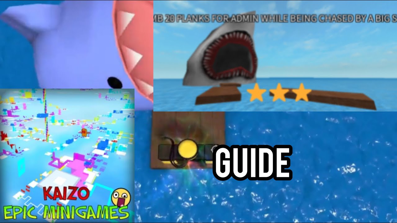 roblox kaizo epic minigames CLIMB 20 PLANKS TO GET ADMIN WHILE BEING CHASED BY A BIG SHARK guide