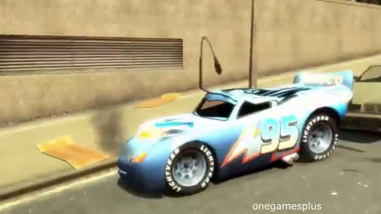 Dinoco McQueen Сontinuing Crash test Fourteen jumps Disney car game GTA IV