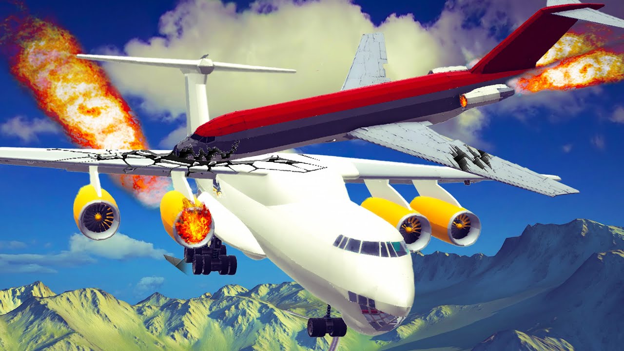 Airplane Crashes, Midair Collisions & Engine Explosions  - Besiege