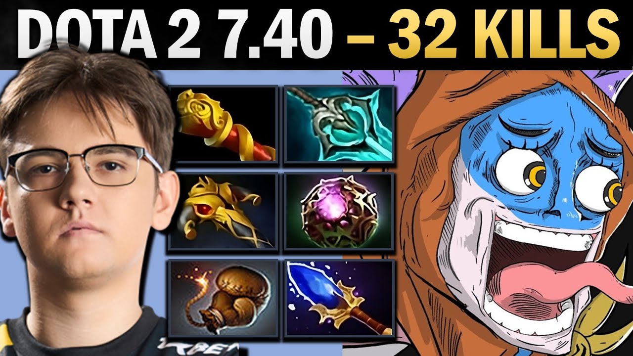 Slark Pro Carry with 32 Kills and Disperser - Dota 7.41