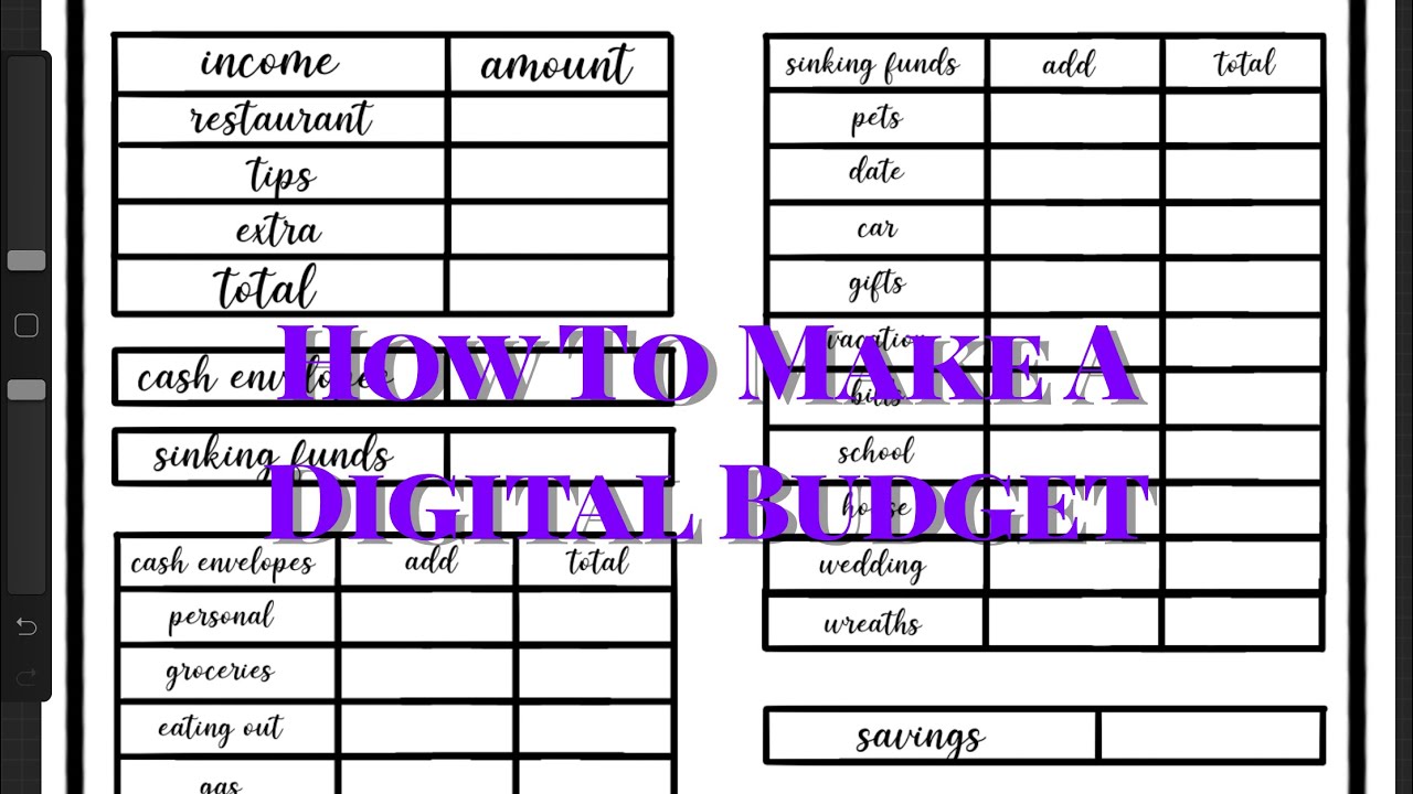 HOW TO CREATE  A DIGITAL BUDGET (PROCREATE)