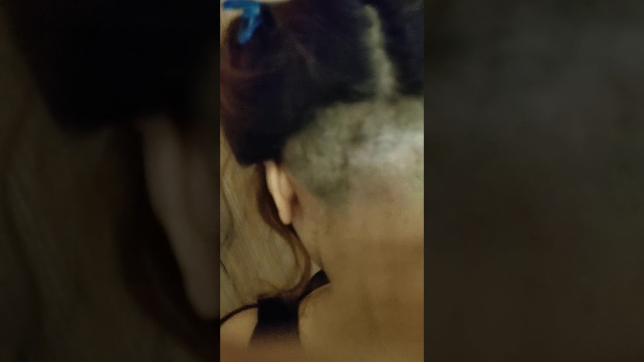 Russian girl nape shave with clippers