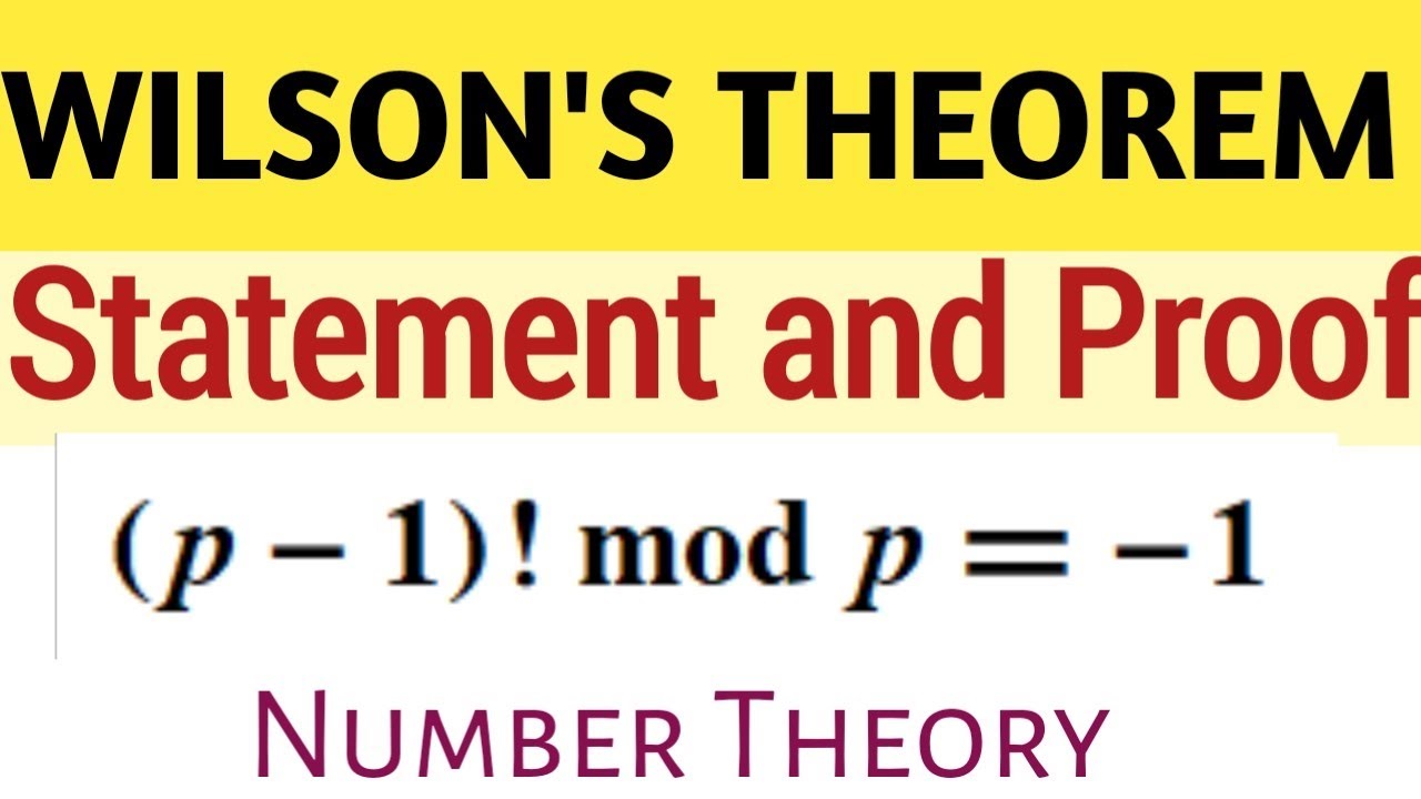 Wilson's Theorem | Proof of Wilson's Theorem | Number Theory | Ug maths | BSc maths| Maths