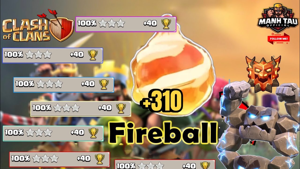 Manh STARs | DAY | Fireball + Meteor Golem + Thrower OP Legend League Attack Strategy.....