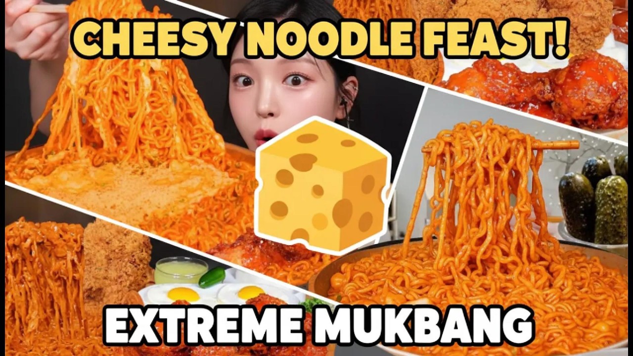 Best Cheesy Rose Noodles | ASMR Mukbang Compilation