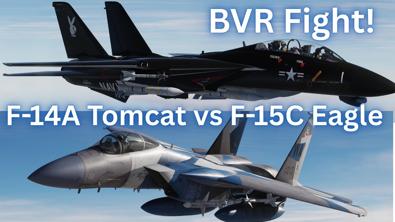 Бой F-14A Tomcat против F-15C Eagle за пределами прямой видимости! DCS