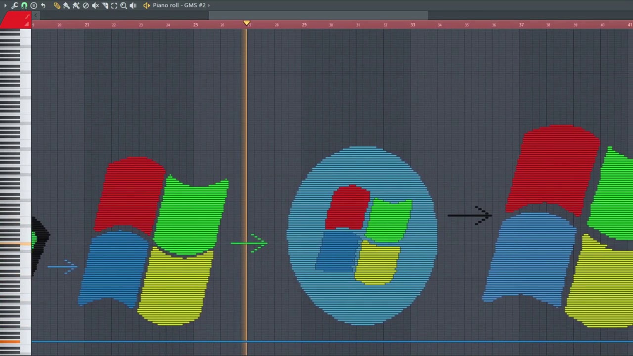 How does Windows Logos Sounds Like - MIDI Art