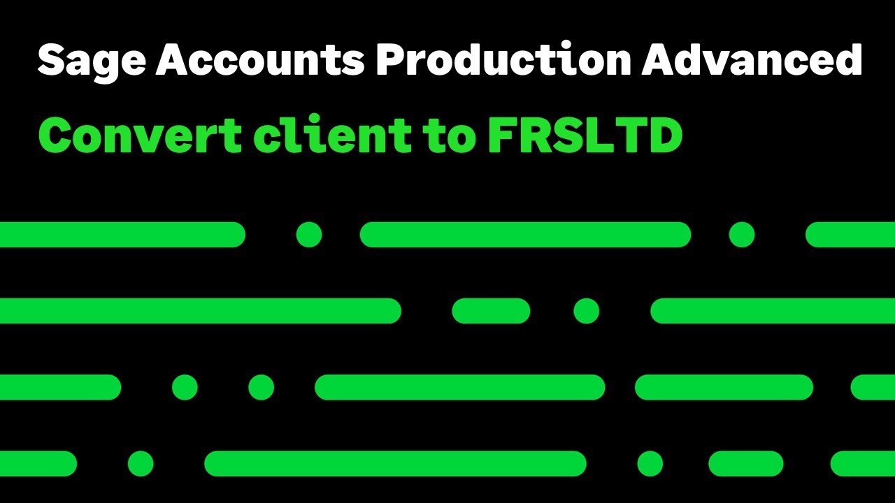 Sage Accounts Production U.K. — FRS Adjustments