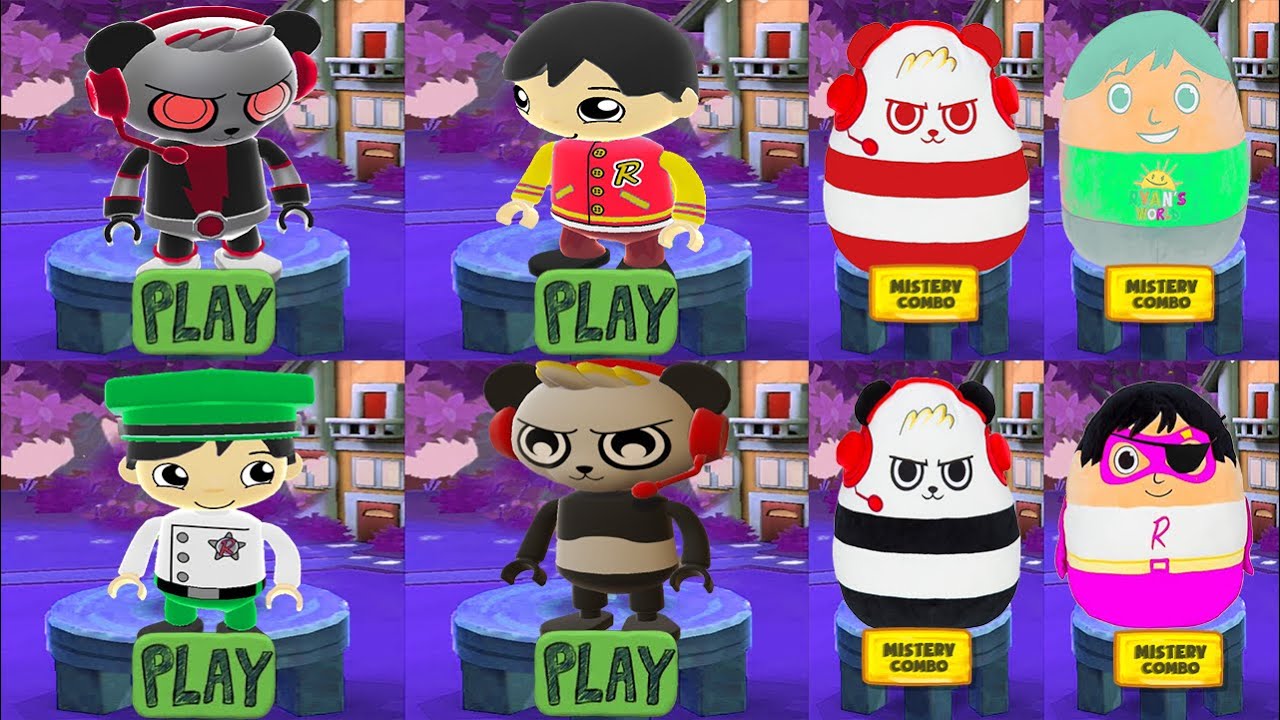 Tag with Ryan  Red Robo Spy Combo vs Mistery Surprise Ryan vs Solider Ryan vs Suprirse Combo Panda
