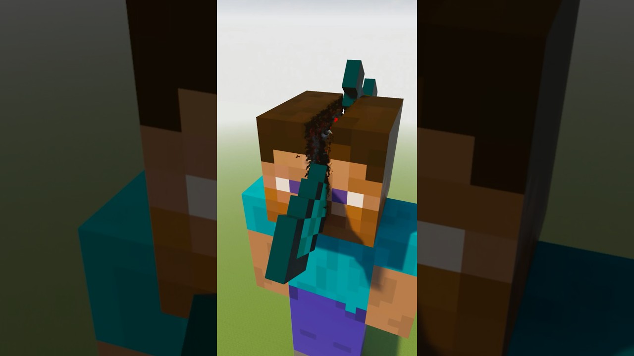 Маленький меч против большого меча в Minecraft Стива