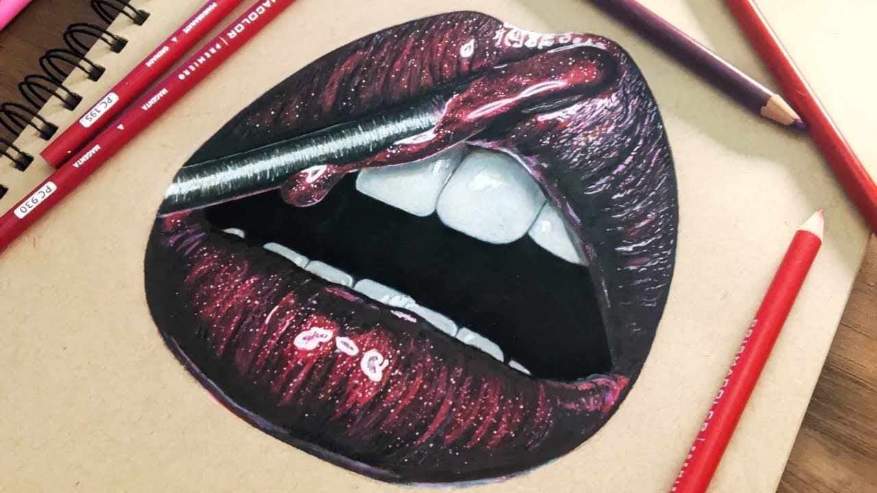 Drawing Realistic Glossy Lips