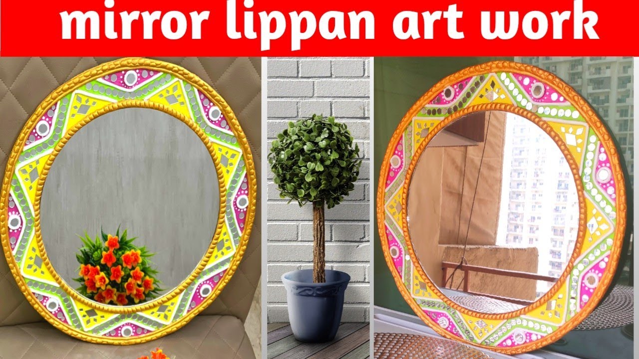 Mirror Lippan Art work On Cardboard | Diy Lippan Art For Beginners | Clay Work  @Officialrchoudhary