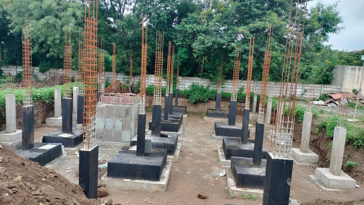 Black Japan Paint | Bituminous Coating | Waterproofing for Column and footing | #construction #home