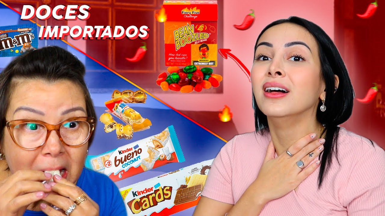PROVANDO DOCES IMPORTADOS: KINDER, NUTELLA, JELLY BELLY, SNICKERS ETC