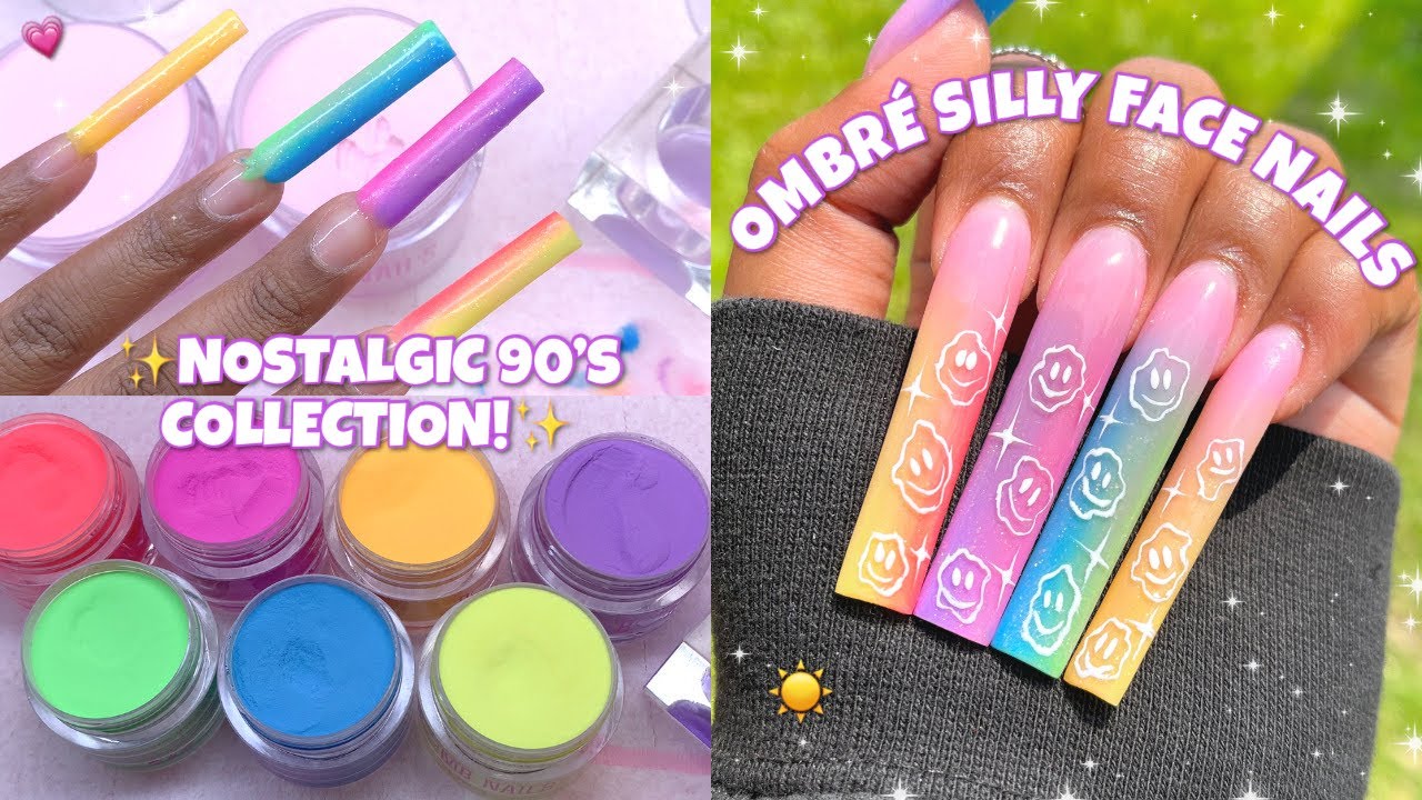 TRYING NEW NEON SUMMER ACRYLICS FROM BOMB NAILS! ☀️ RAINBOW VERTICAL OMBRE ACRYLIC NAILS