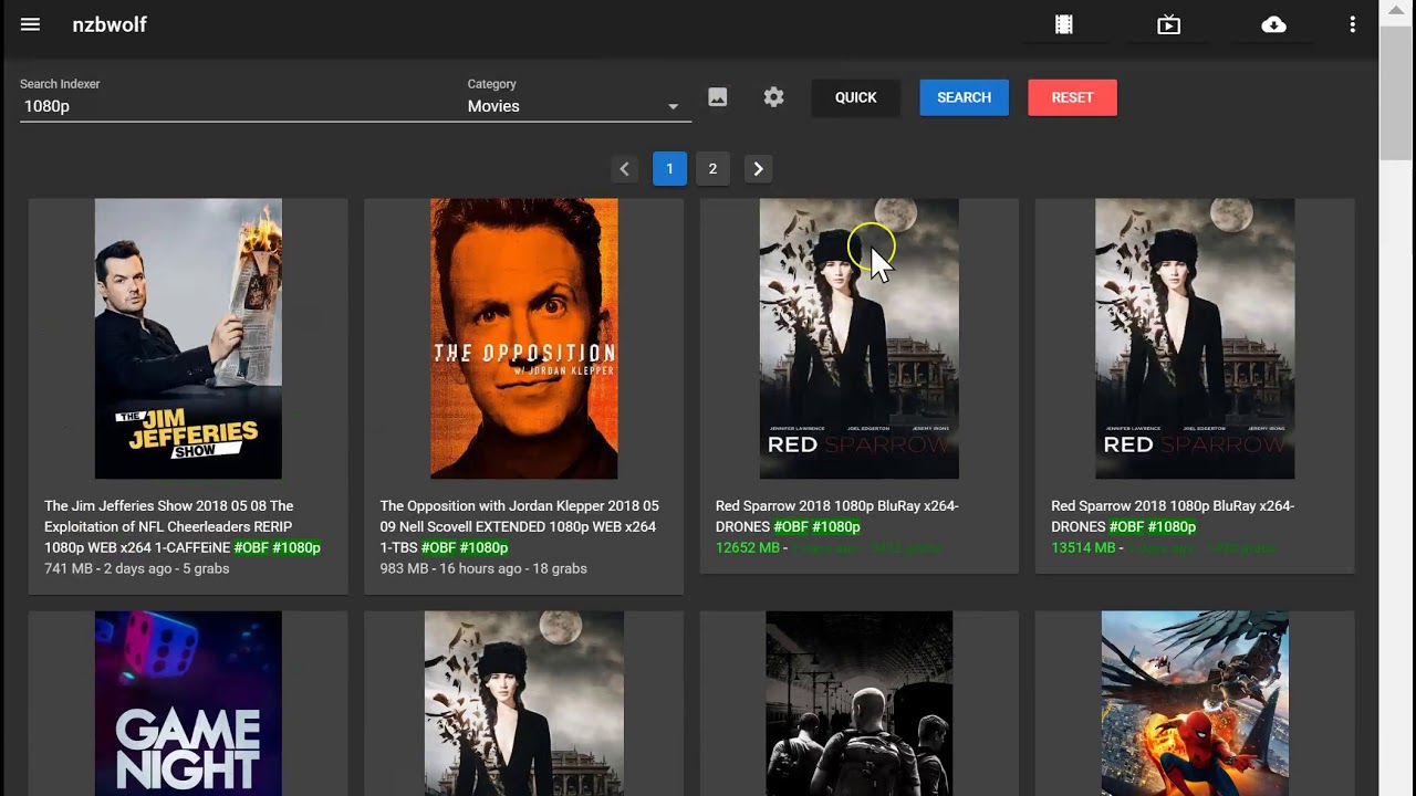 Great nzb indexer to search content on usenet