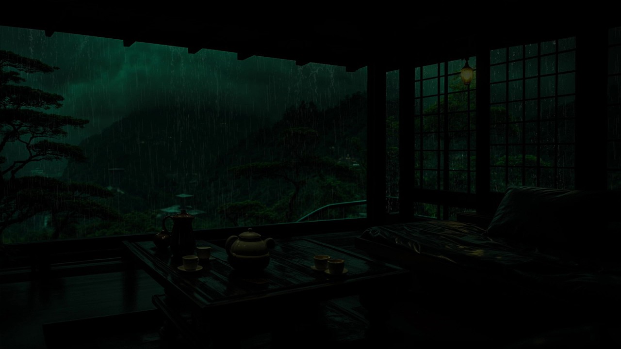 Soft Spring Rain Over Misty Mountains 🌧 (No Ads) | Calm Night Retreat for Deep Relaxation