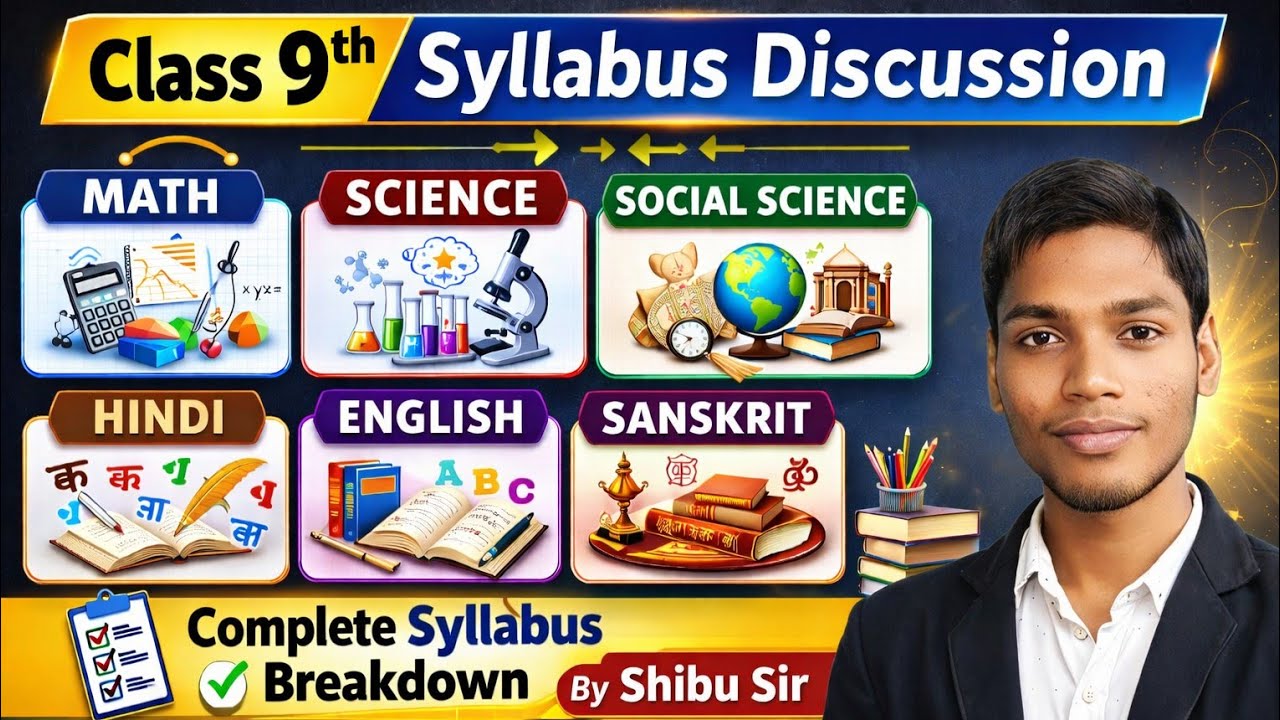 🔥📚Class 9th Full Syllabus 🔥 | Maths, Science, SST, Hindi, English Complete Strategy 2026 #ShibuSir