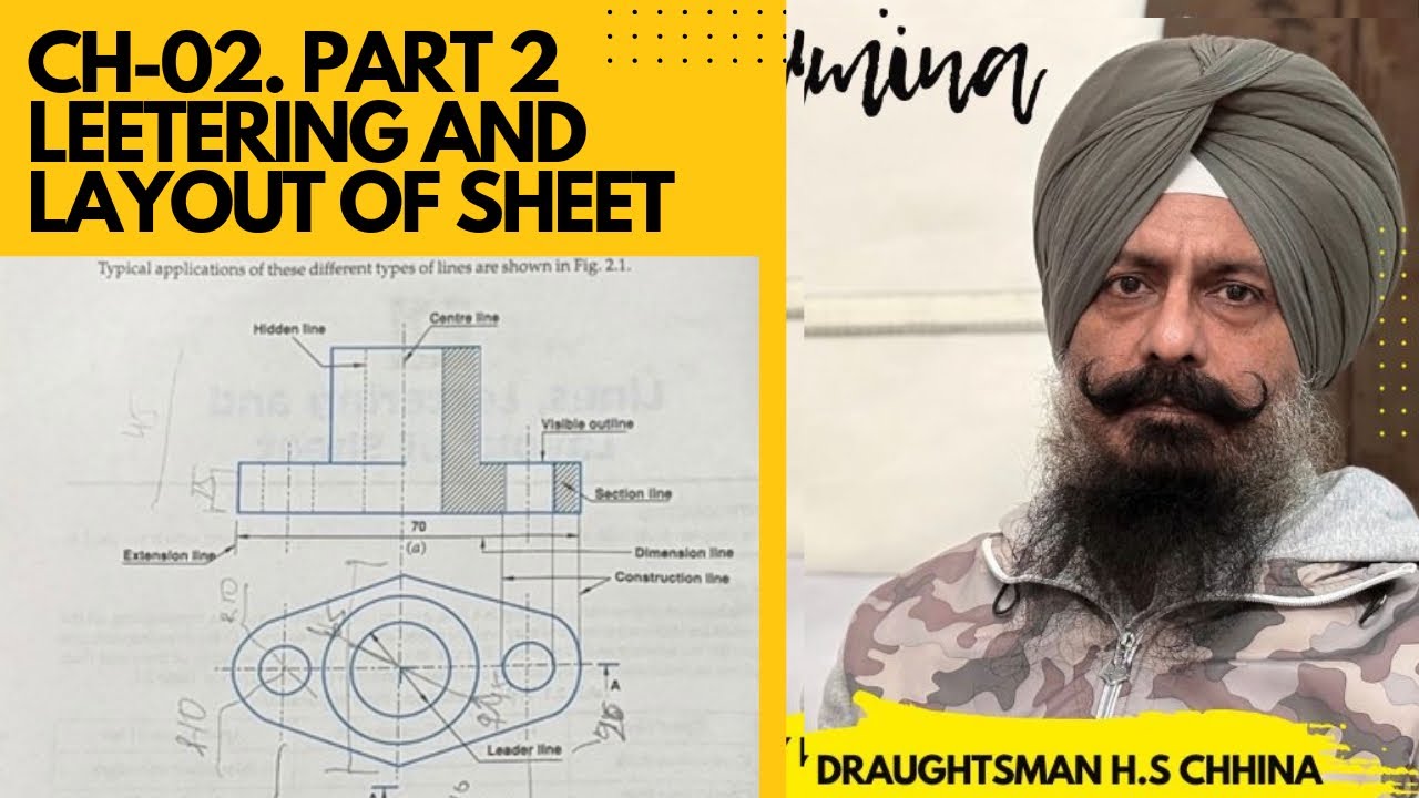 CH-2 (Part-2) Lines, Lettering & Layout of Sheet | Types of Lines Explained | Engineering Drawing