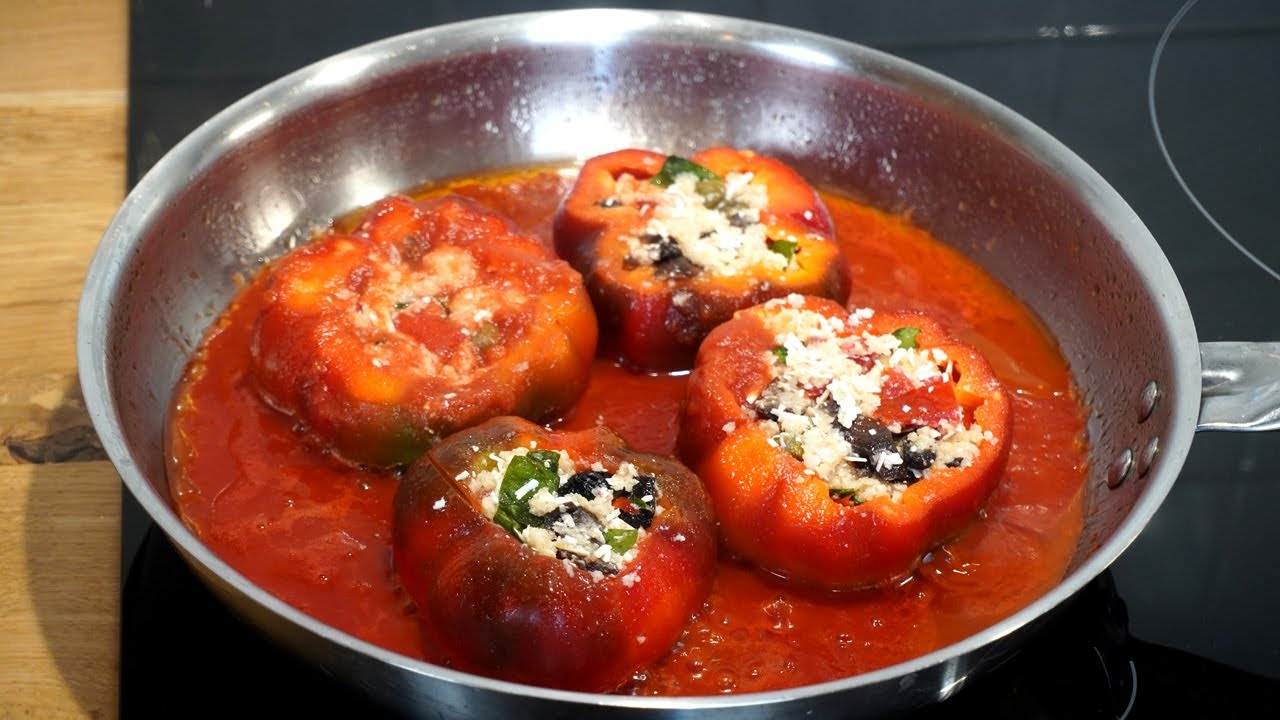 Peperoni Ripieni Papaccelle Napoletane! Idea Da portare anche a Lavoro  - Meatless Stuffed Peppers