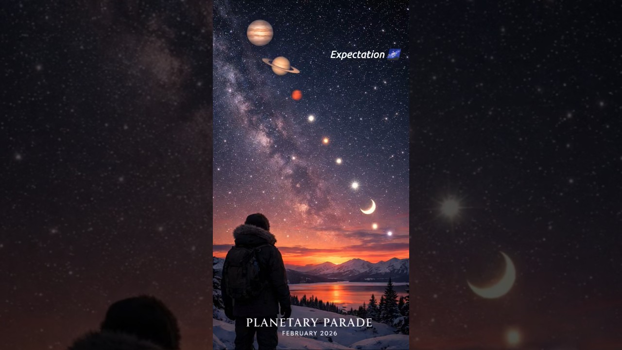 Rare Planetary Parade 🌌 Jupiter, Venus & Saturn Alignment | 28 Feb 2026 expectation vs reality #nasa