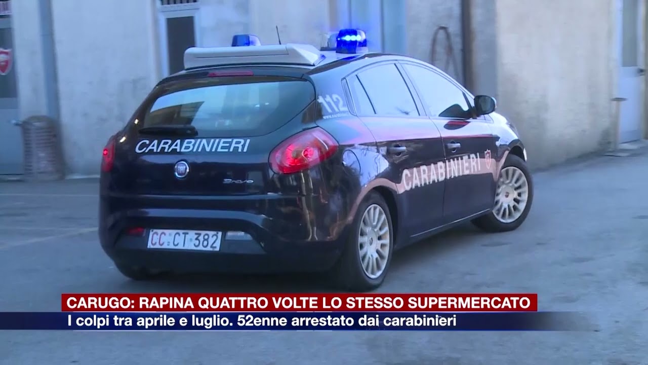 Etg - Carugo: rapina quattro volte lo stesso supermercato, arrestato