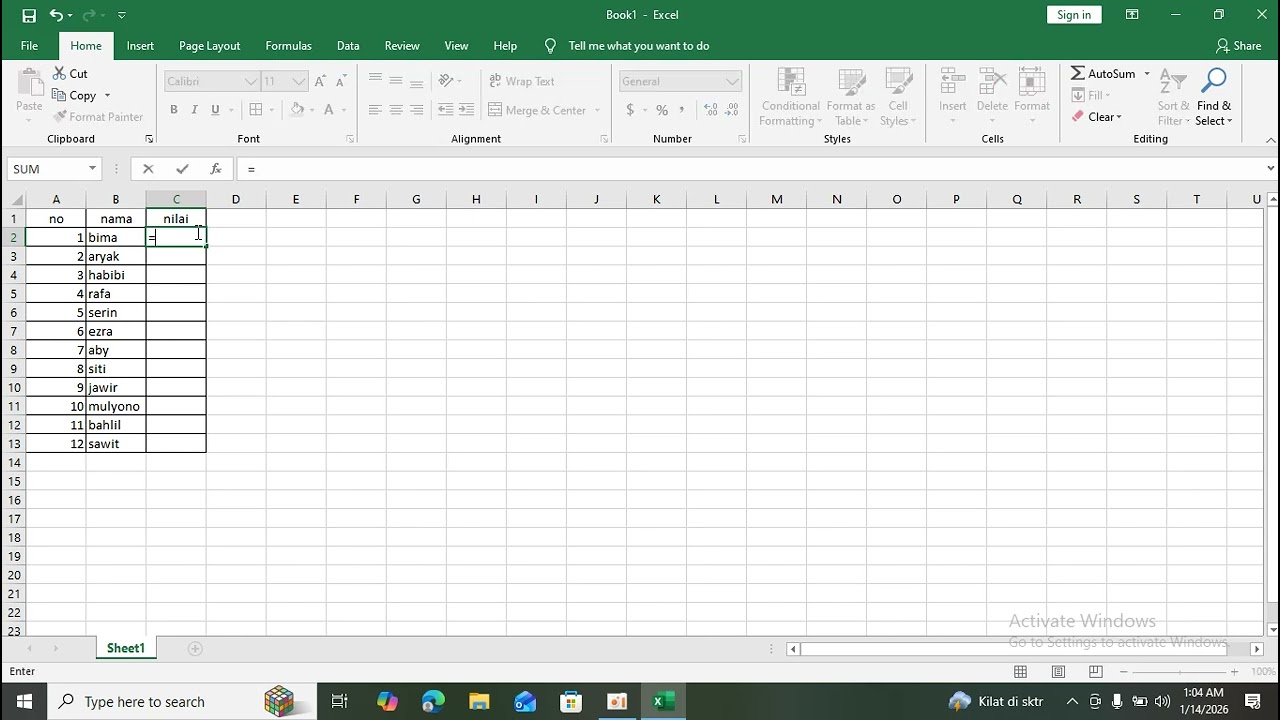 Tutorial membuat nilai acak