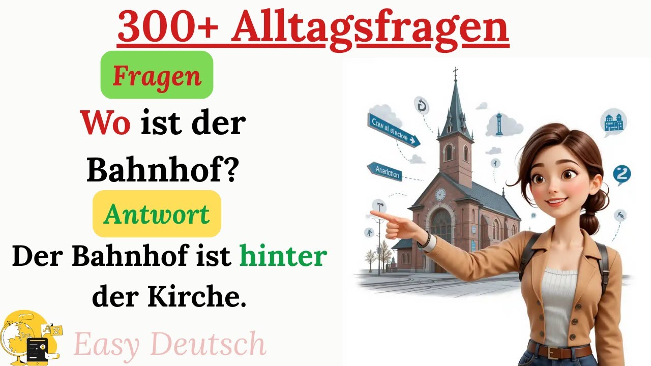 Deutsch lernen A1 & A2: 300+ häufige Fragen & Antworten im Alltag 🏠🛒❓
