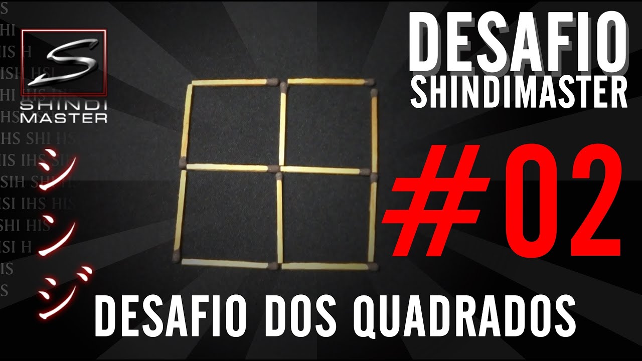 Desafio dos Quadrados II com palitos - toothpick challenge tutorial - SHINDIMASTER