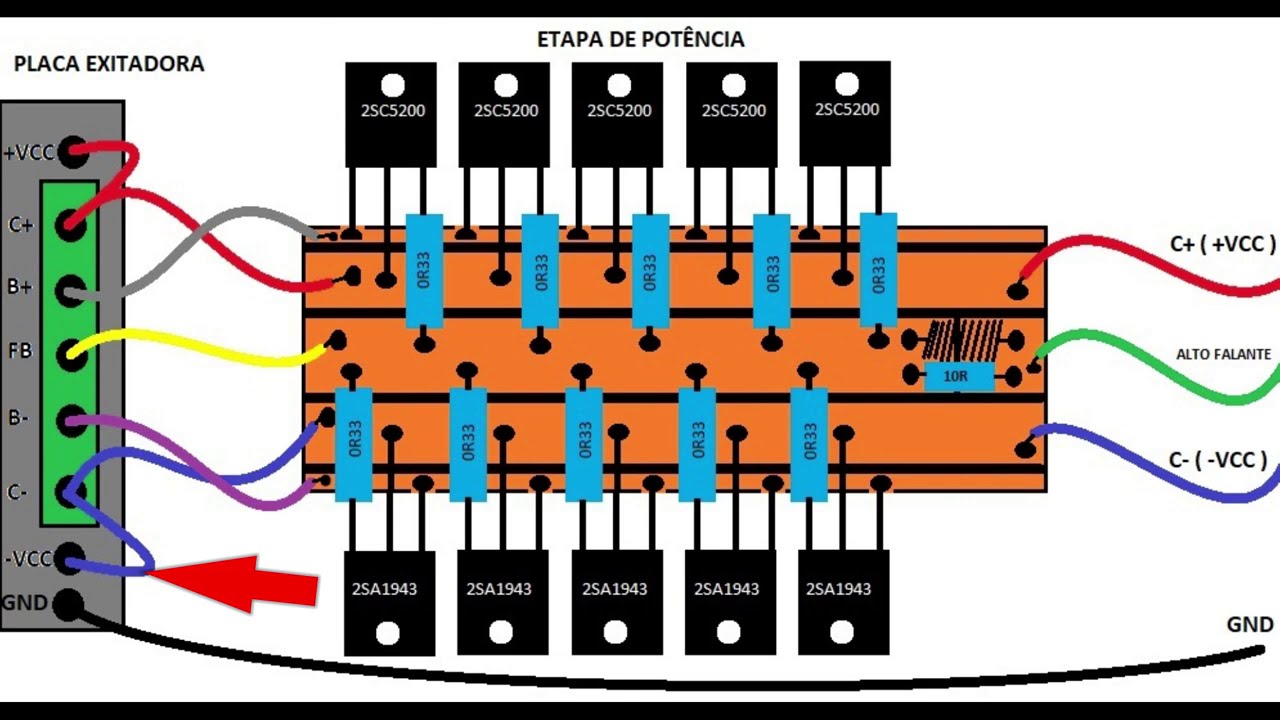 Aprenda a Ligar qualquer placa Excitadora numa etapa de Potência e Monte um Amplificador a Seu Gosto