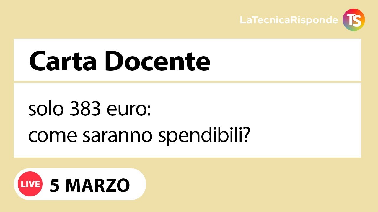 Carta del docente 2026 attiva dal 9 marzo: ecco la cifra e le novità