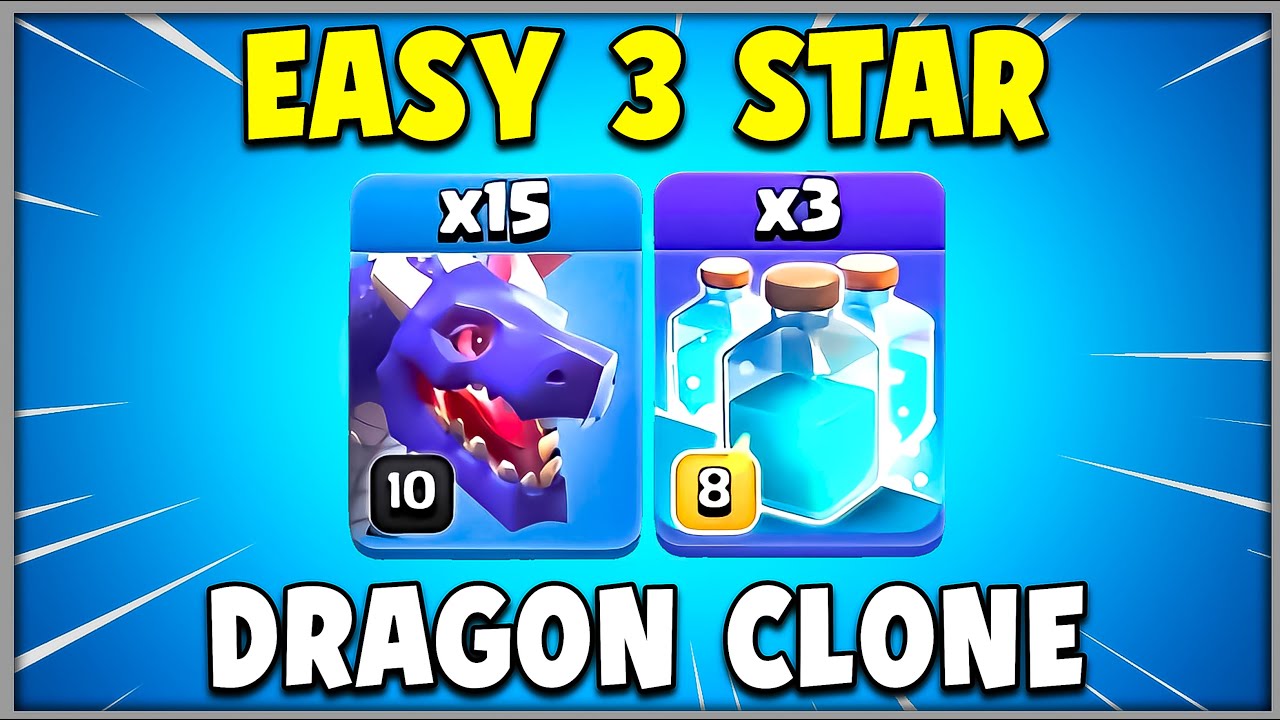 ЛЕГКАЯ СТРАТЕГИЯ АТАКИ TH15! Дракон с заклинанием клонирования | Clash of Clans