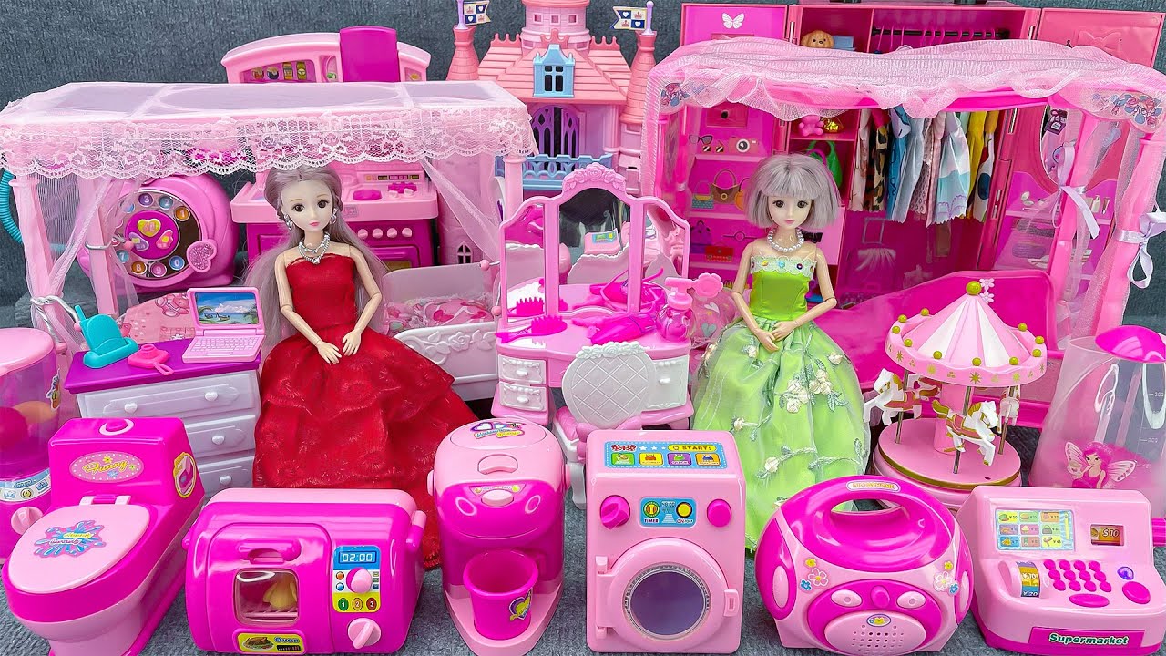 20 Minutes Satisfying with Unboxing Barbie Princess Bed ＆ Wardrobe Collection Toys Review | ASMR