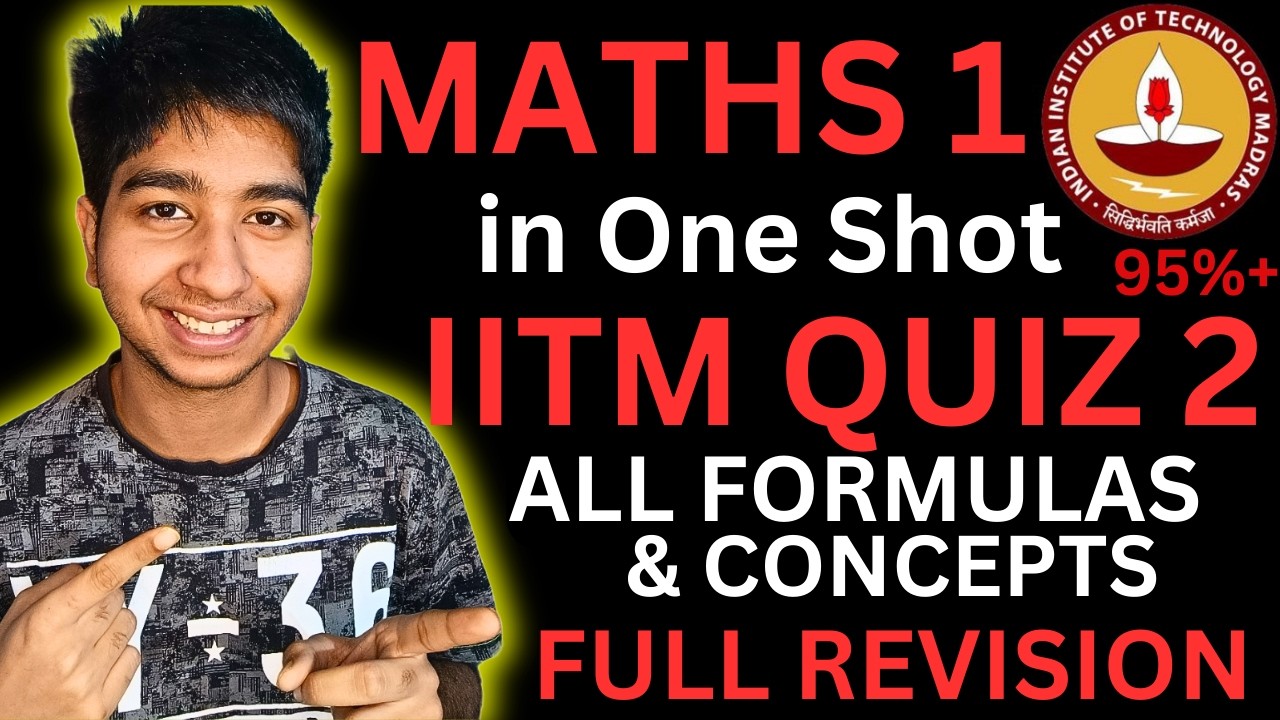 Mathematics QUIZ 2 in One Shot! All Concepts & Formulas Full Revision! IIT Madras BS Data Science