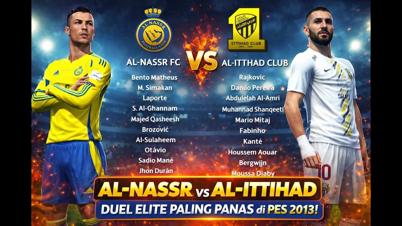 PES2013 | Al-Nassr FC vs Al-Ittihad Club Season 2024/25 1080P #pes2013 #alnassr #alittihad #pes