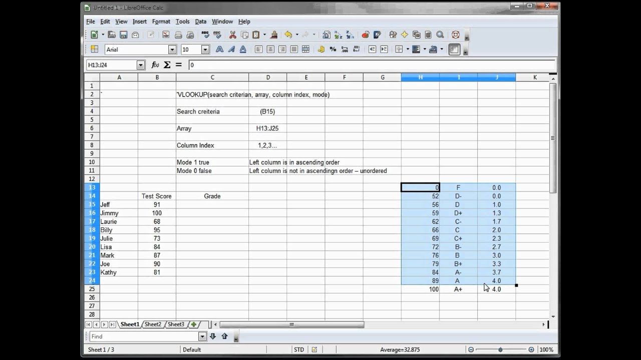 25- Libre Office - Calc, Open Office -- Calc, Excel Tutorial -- VLookup part 1