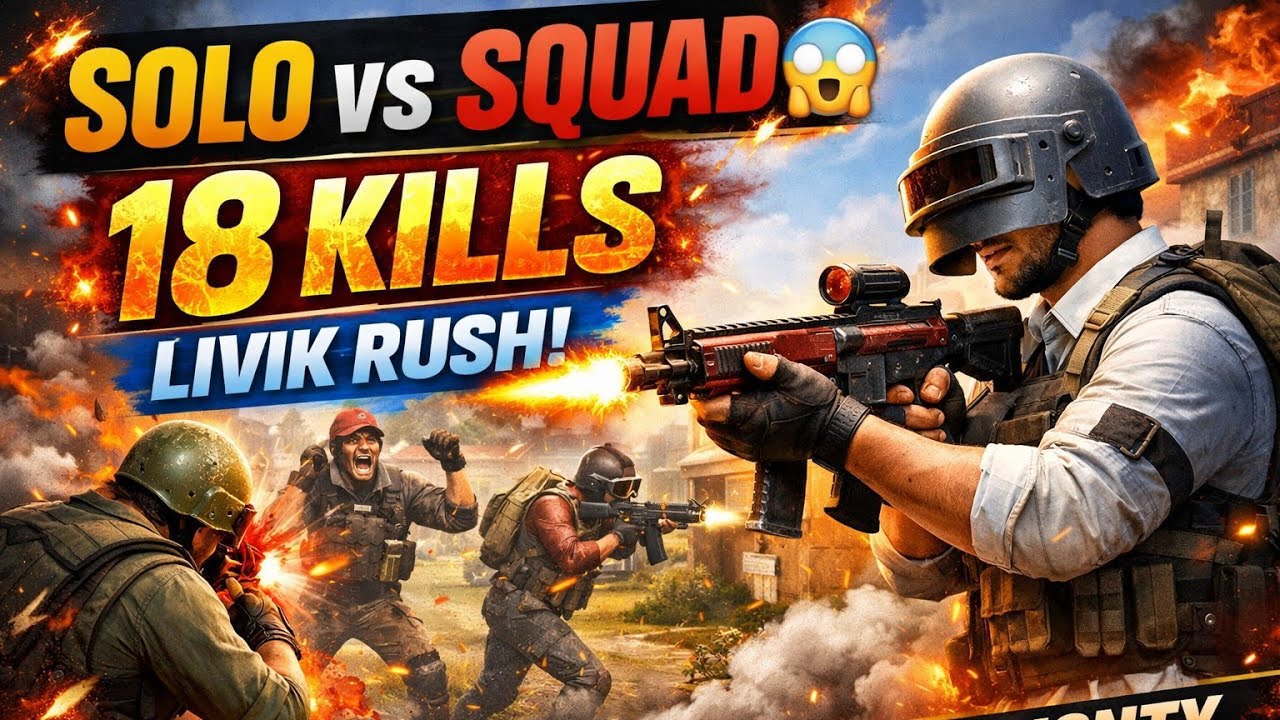 SOLO vs SQUAD 😱18 KILLS 🔥#BGMI #BGMIGameplay #SoloVsSquad #18Kills #Livik