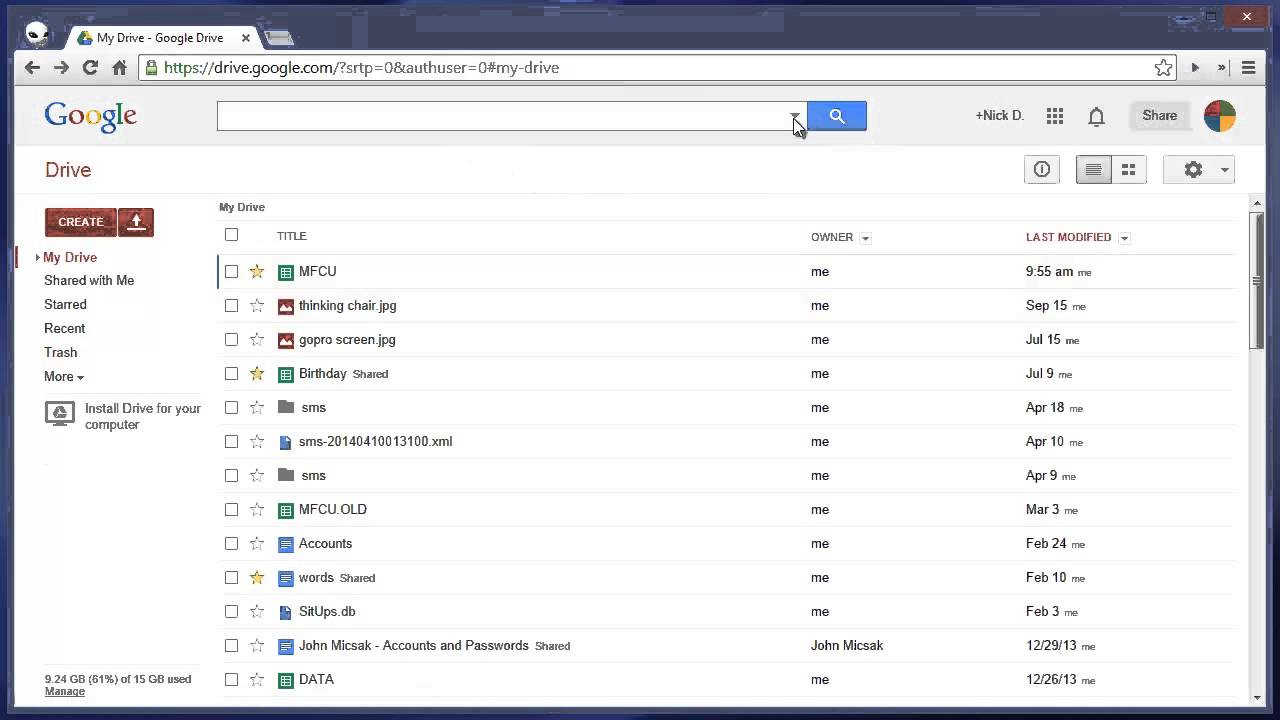 Search and sort files by file size in Google drive