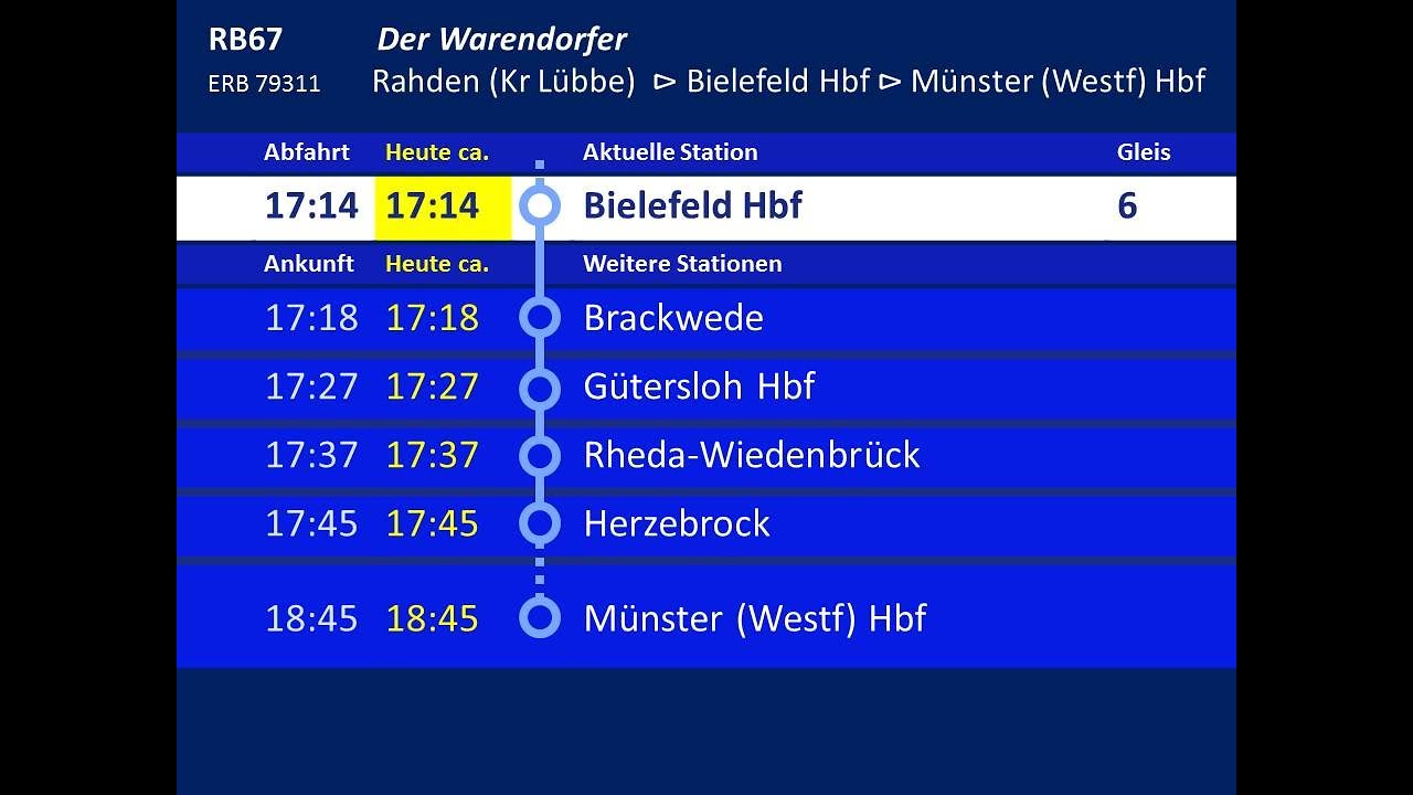 [ERB] Ansagen RB67 Bielefeld - Münster