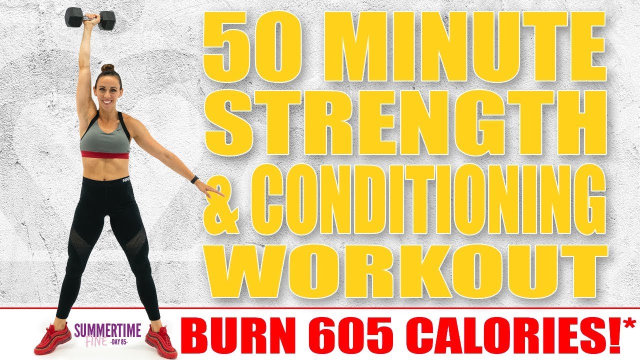 50 Minute Full Body Strength and Conditioning Workout! 🔥Burn 605 Calories!* 🔥Sydney Cummings