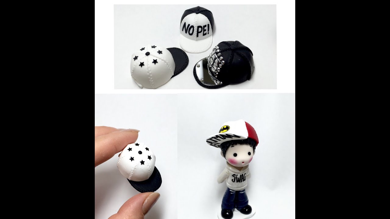 Miniture cap ( Snapback) /Polymer Clay Tutoria /l 폴리머클레이로 미니어쳐 스냅백 만들기