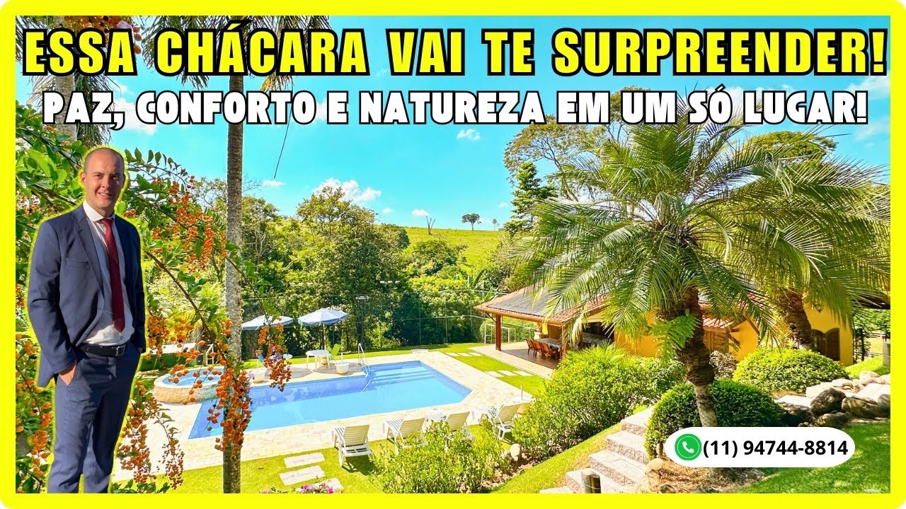 CHÁCARA RÚSTICA NO INTERIOR DE SP! 🌳🏡 Piscina com SPA, Lareira e Muito Verde!